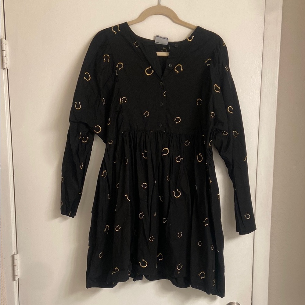 Black and Gold Western Dress